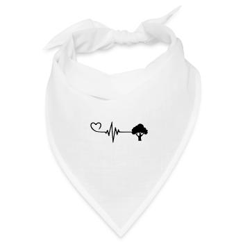 Baum Puls Herz Liebe - Bandana Dreieckstuch - Weiß - Vorne