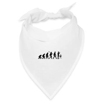 Evolution - Grillen - Grillmeister - Bier trinken - Bandana Dreieckstuch - Weiß - Vorne