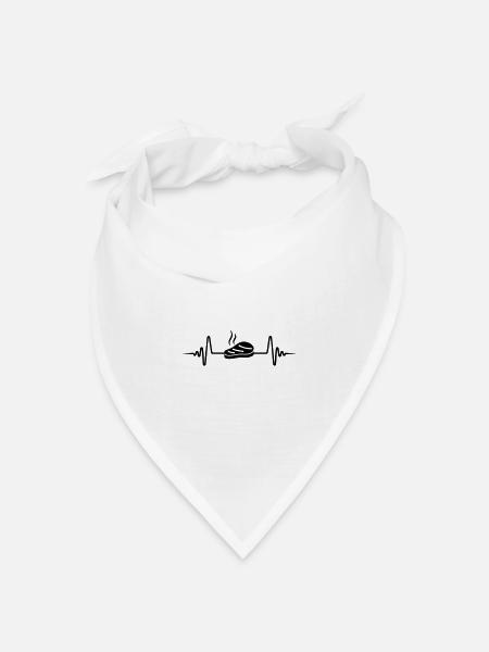 Steak Puls Silhouette - Bandana Dreieckstuch - Weiß