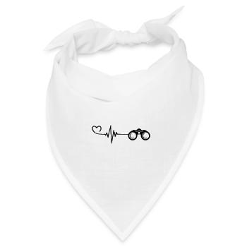 Fernglas Liebe Puls Herz - Bandana Dreieckstuch - Weiß - Vorne