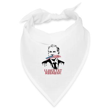 Llibertat Assange - Bandana Dreieckstuch - Weiß - Vorne