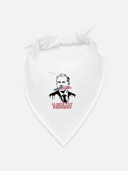 Llibertat Assange - Bandana Dreieckstuch - Weiß