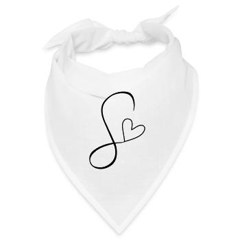 Buchstabe S Buchstabe-S Kalligrafie - Bandana Dreieckstuch - Weiß - Vorne