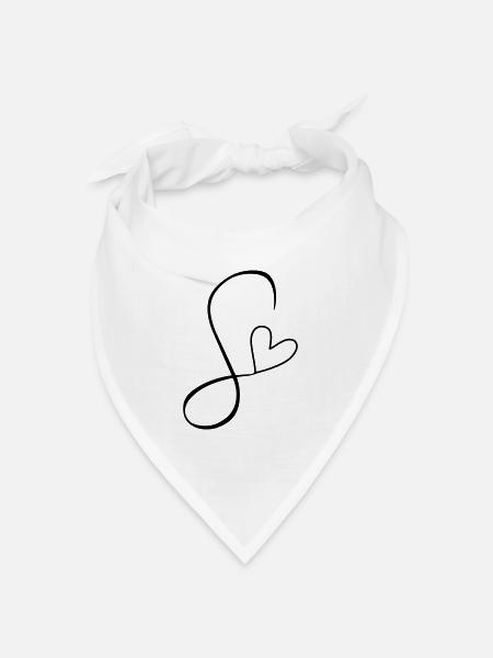 Buchstabe S Buchstabe-S Kalligrafie - Bandana Dreieckstuch - Weiß