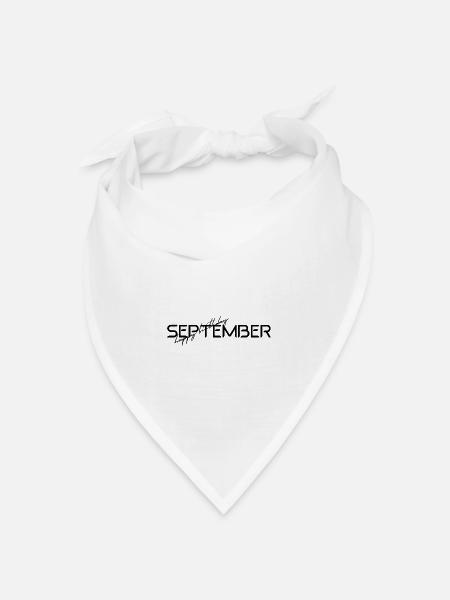 September - Happy Birthday - Bandana Dreieckstuch - Weiß