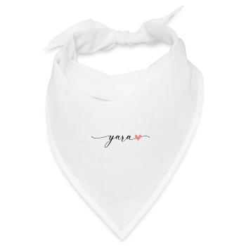 Yara Name Vorname Kalligrafie Schrift - Bandana Dreieckstuch - Weiß - Vorne
