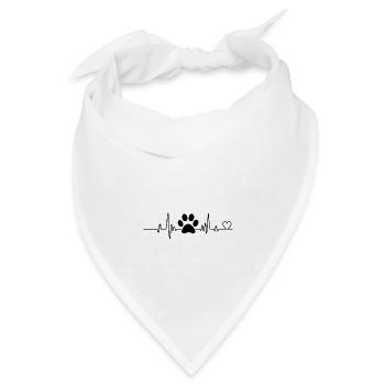 Lustige Herzschlag Hunde und Katzen Liebhaber Männer Frauen - Bandana Dreieckstuch - Weiß - Vorne