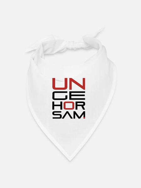 UNGEHORSAM schwarz-rot - Bandana Dreieckstuch - Weiß