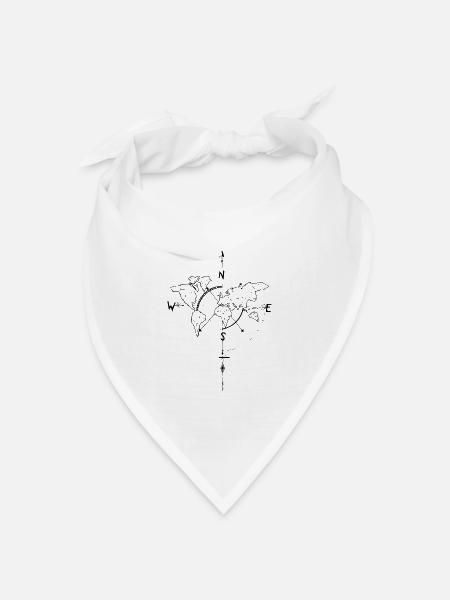 Time Elements Geschenk Kompass Welt Reisen Tee - Bandana Dreieckstuch - Weiß