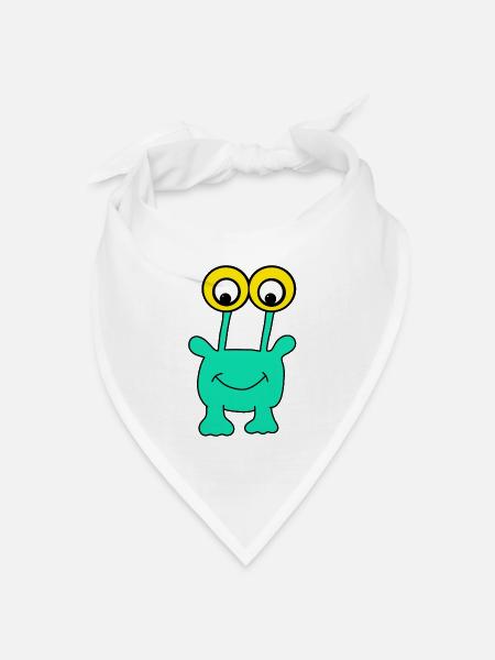 Funny Monster - Bandana Dreieckstuch - Weiß