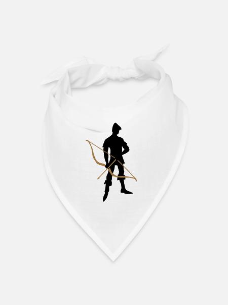 Archer mit Recurve Bogen von patjila - Bandana Dreieckstuch - Weiß