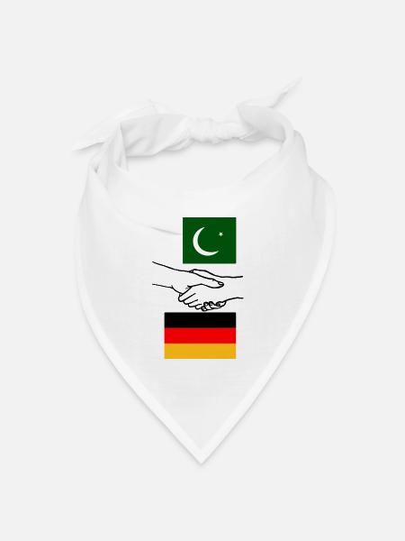Pakistan & Deutschland - Bandana Dreieckstuch - Weiß