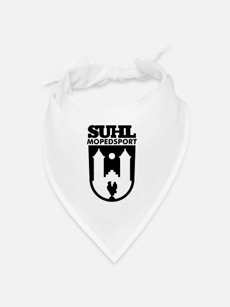 Suhl Mopedsport Hahn Logo - Bandana Dreieckstuch - Weiß
