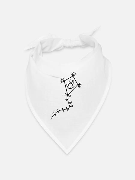 Einen lustigen Drachen steigen lassen - Bandana Dreieckstuch - Weiß
