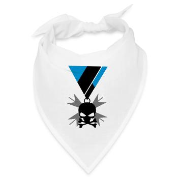 Totenkopf Schädel und Knochen Orden - Bandana Dreieckstuch - Weiß - Vorne
