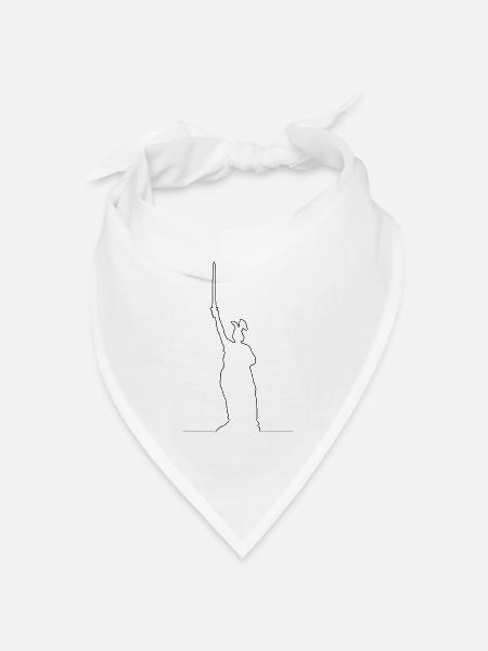 Kontur des Hermannsdenkmals - Bandana Dreieckstuch - Weiß