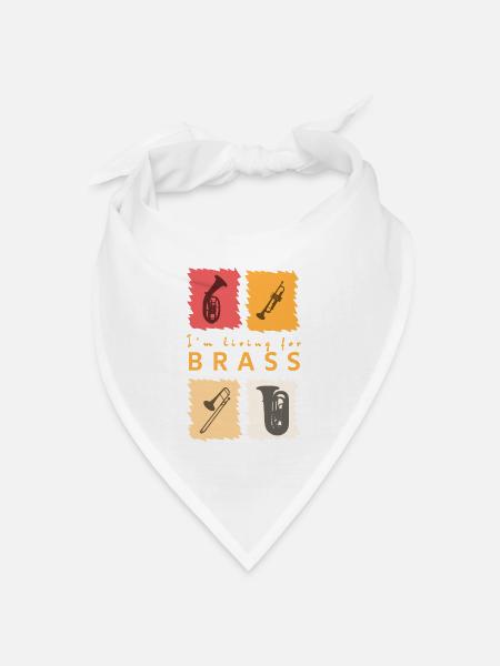 Living for Brass - Bandana Dreieckstuch - Weiß