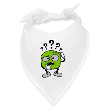 Fragezeichen skeptisches Gesicht Comic - Bandana Dreieckstuch - Weiß - Vorne