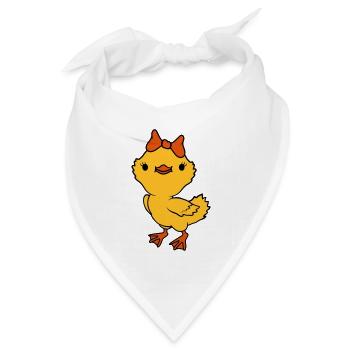 Chick Schleife weiblich Mädchen - Bandana Dreieckstuch - Weiß - Vorne
