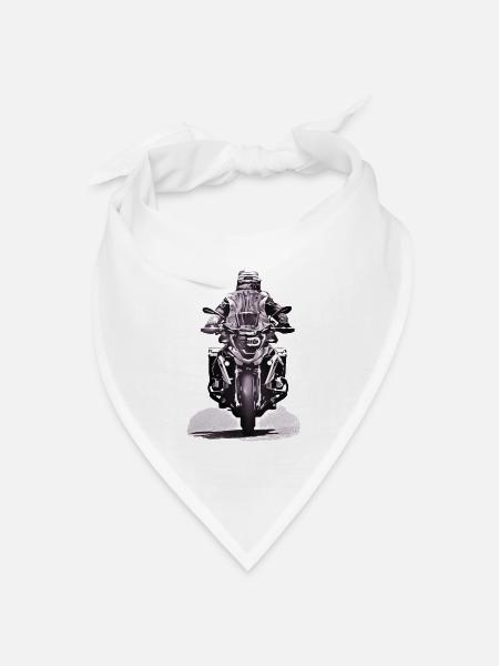 GS Motorradfahrer black - Bandana Dreieckstuch - Weiß