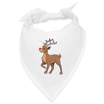 Rentier Rudolph - Bandana Dreieckstuch - Weiß - Vorne