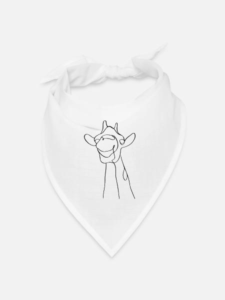 Minimalistisches Giraffendesign - Bandana Dreieckstuch - Weiß