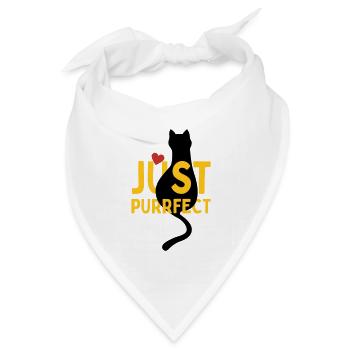 Pfotschafter Design: Just Purrfect Katze mit Herz - Bandana Dreieckstuch - Weiß - Vorne