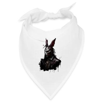 Untoter Osterhase mit Anzug - Bandana Dreieckstuch - Weiß - Vorne