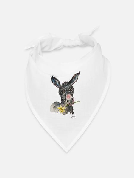 Esel "Bruno" - Bandana Dreieckstuch - Weiß
