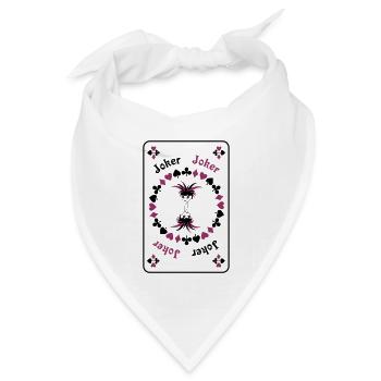 Joker Jolly Clown Girl Kartenspiel Spielkarte - Bandana Dreieckstuch - Weiß - Vorne