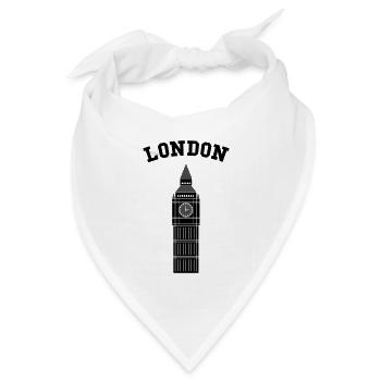 London Big Ben - Bandana Dreieckstuch - Weiß - Vorne