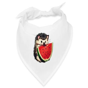 Igels Wassermelonen-Leckerbissen - Bandana Dreieckstuch - Weiß - Vorne
