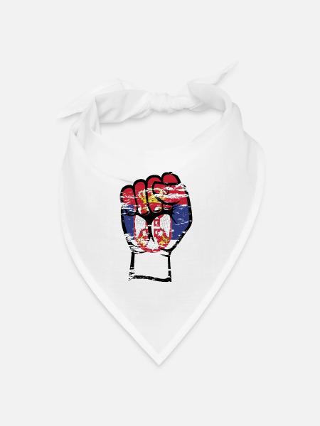 Serbien Flagge Faust used - Bandana Dreieckstuch - Weiß