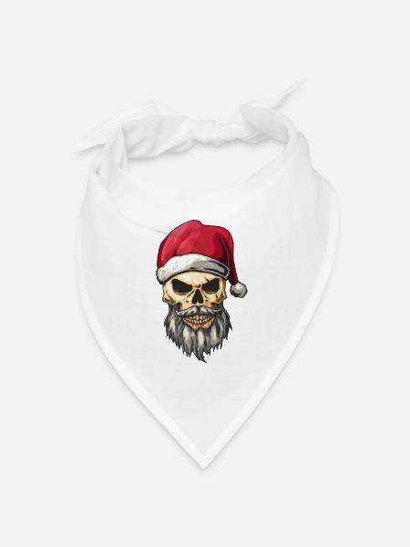 Crismas Skull - Bandana Dreieckstuch - Weiß