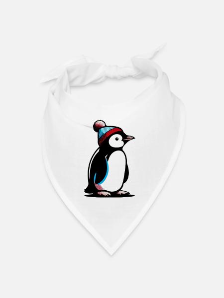 Pinguin - Bandana Dreieckstuch - Weiß