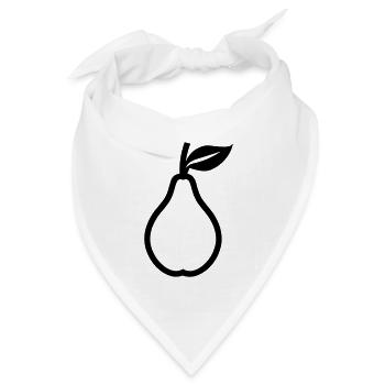 Birne - Bandana Dreieckstuch - Weiß - Vorne