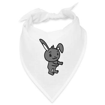 Hase Umarmung Häschen Nagetier Kleintier niedlich - Bandana Dreieckstuch - Weiß - Vorne