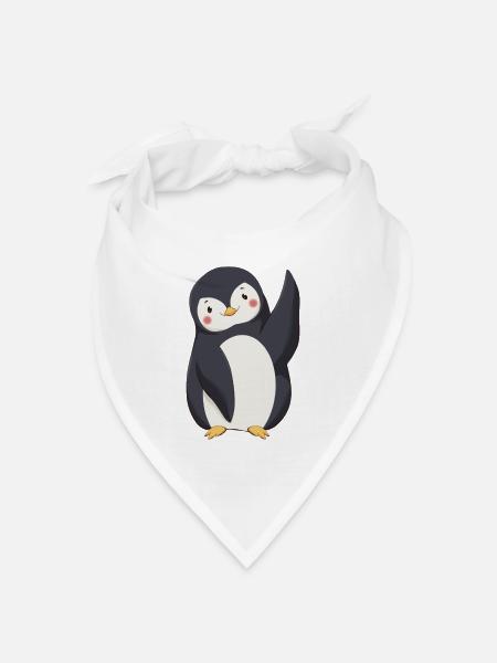 Pinguin - Bandana Dreieckstuch - Weiß