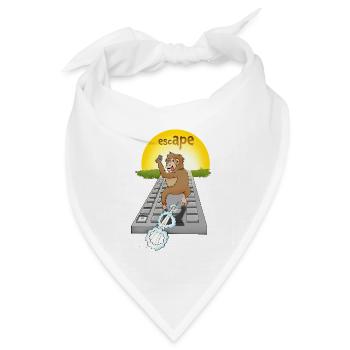 Humorvolles Affen-Design mit Tastatur - Bandana Dreieckstuch - Weiß - Vorne