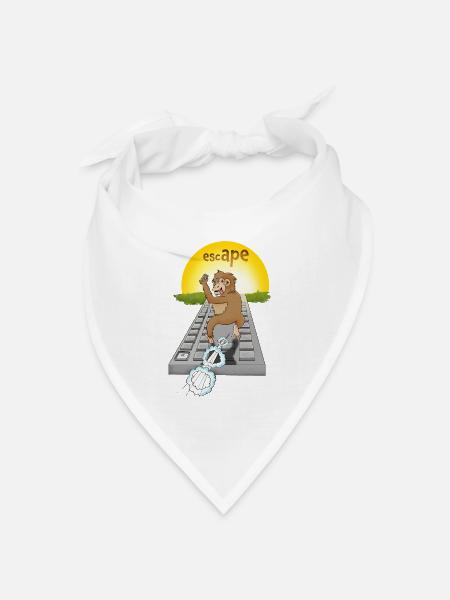 Humorvolles Affen-Design mit Tastatur - Bandana Dreieckstuch - Weiß