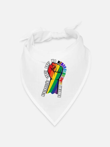 Statement-Sticker Menschenrechte - Bandana Dreieckstuch - Weiß