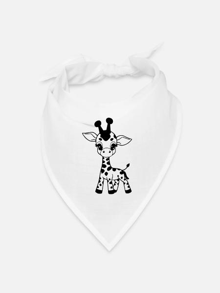Giraffe Giraffenbaby - Bandana Dreieckstuch - Weiß