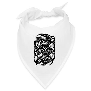U-Bahn Station Untergrund Metro ÖPNV - Bandana Dreieckstuch - Weiß - Vorne
