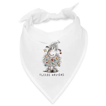 Fleece Navidad Weihnachtsschaf Cartoon Schaf - Bandana Dreieckstuch - Weiß - Vorne