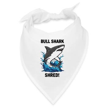 Bulldoggenhai Shred-Shark Sea Bull - Bandana Dreieckstuch - Weiß - Vorne