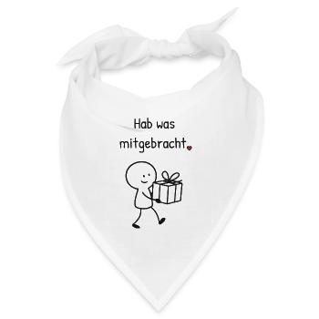 Kleine Geste zwischendurch: Hab was mitgebracht. - Bandana Dreieckstuch - Weiß - Vorne