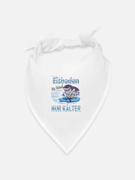 Eisbaden Spruch Kaltbaden Harter Hai - Bandana Dreieckstuch - Weiß