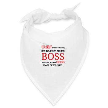 Der wahre Bosss - Bandana Dreieckstuch - Weiß - Vorne