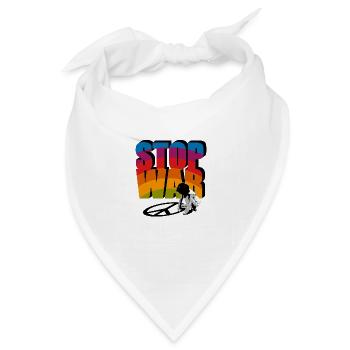 Stop War - Bandana Dreieckstuch - Weiß - Vorne