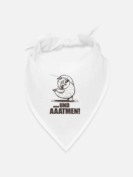 Faultier Lustiger Spruch Atmen - Bandana Dreieckstuch - Weiß